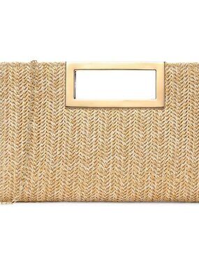 Straw Clutch Handbags Summer Clutch Woven Boho Beach Bags Straw Purses for Women